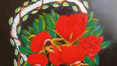Rote Rosen, Acryl, 60 x 50 cm