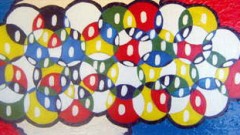 99 Luftballons, Acryl, 100 x 40 cm